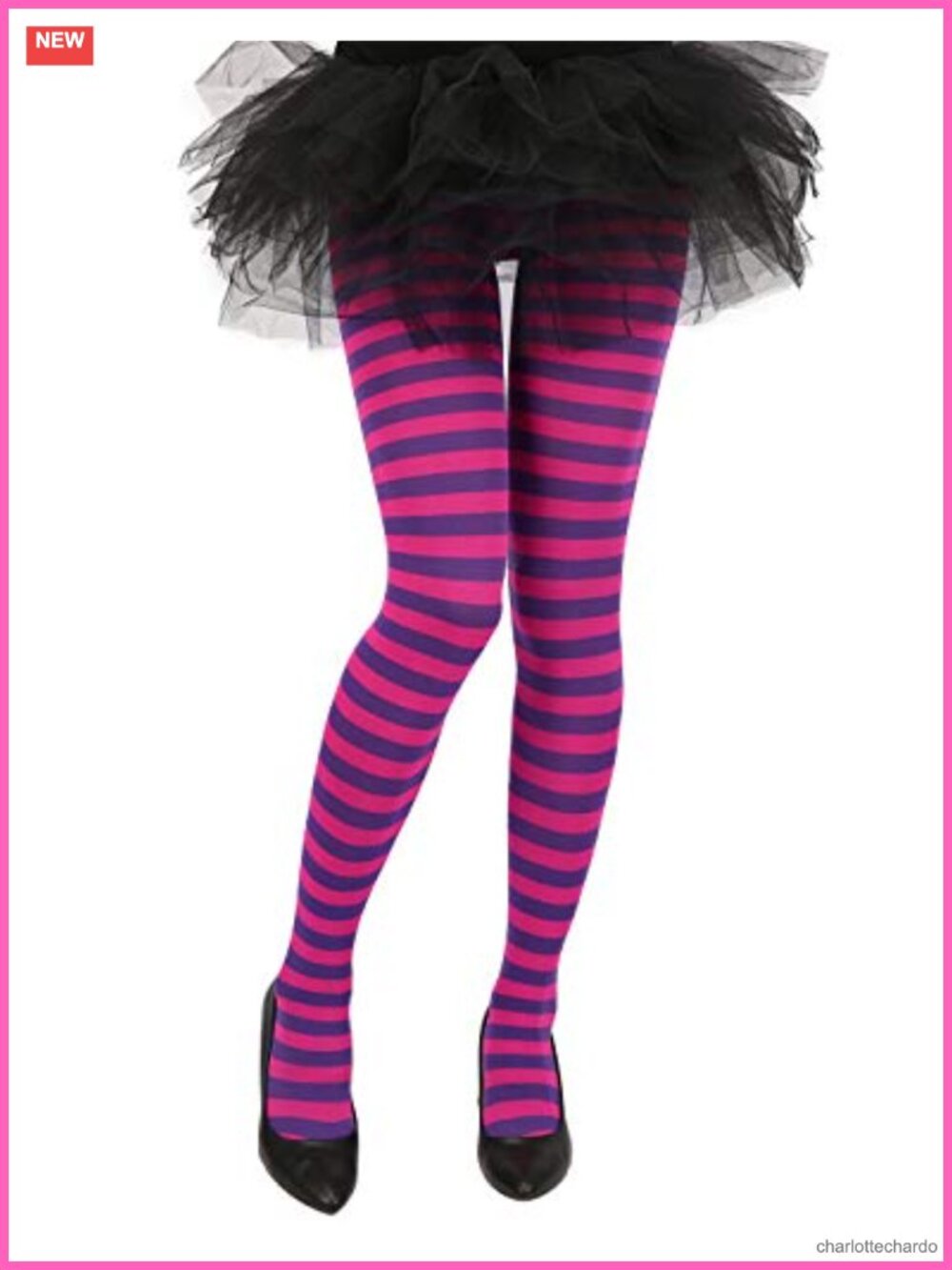 Striped Microfiber Tights Full Length Footed Opaque Pantyhose